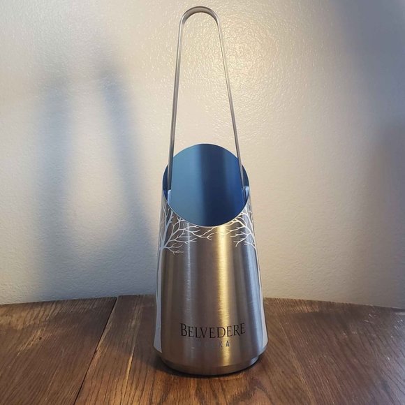 Belvedere Vodka Stainless Steel Ice Bucket Bottle Holder w/ Tongs & Foam Inserts - Picture 2 of 7